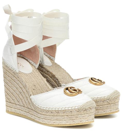 gucci espadrilles leather|gucci leather platform espadrille.